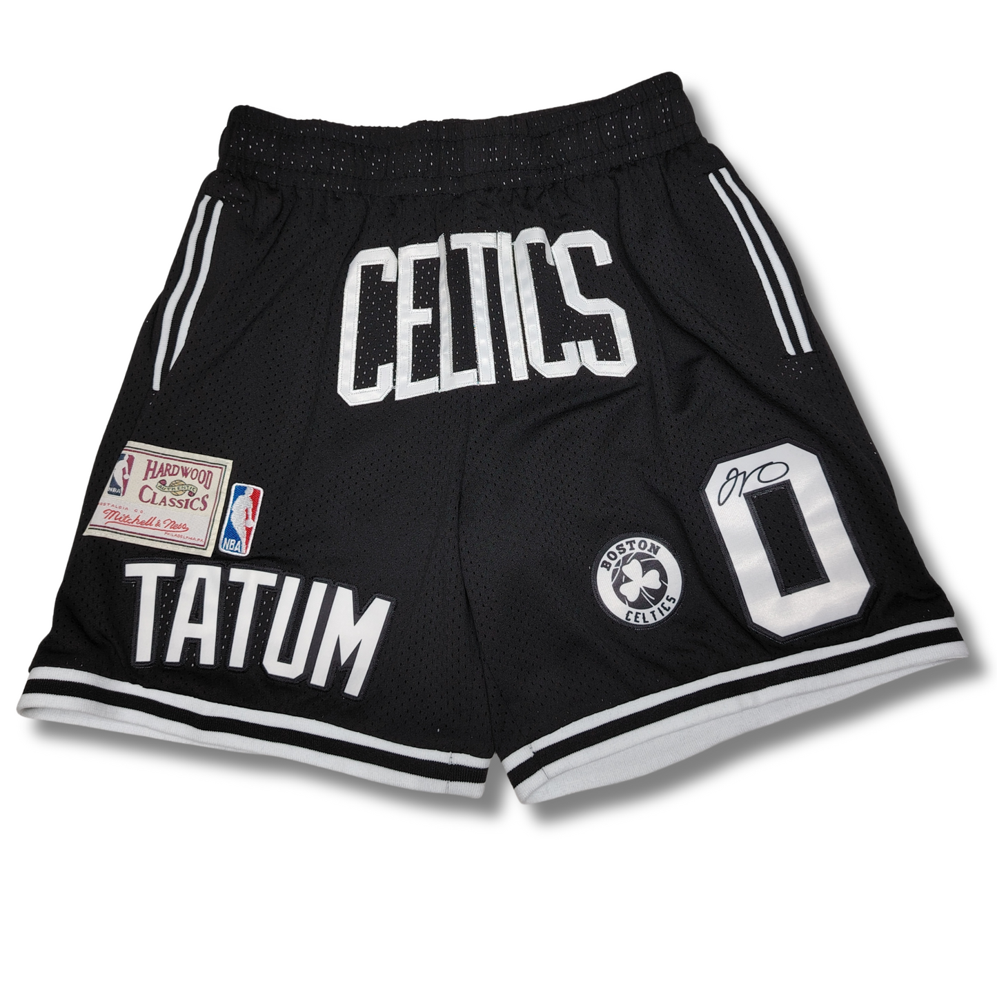 Tatum 0 Celtics Black  - Full Patch Jersey Shorts